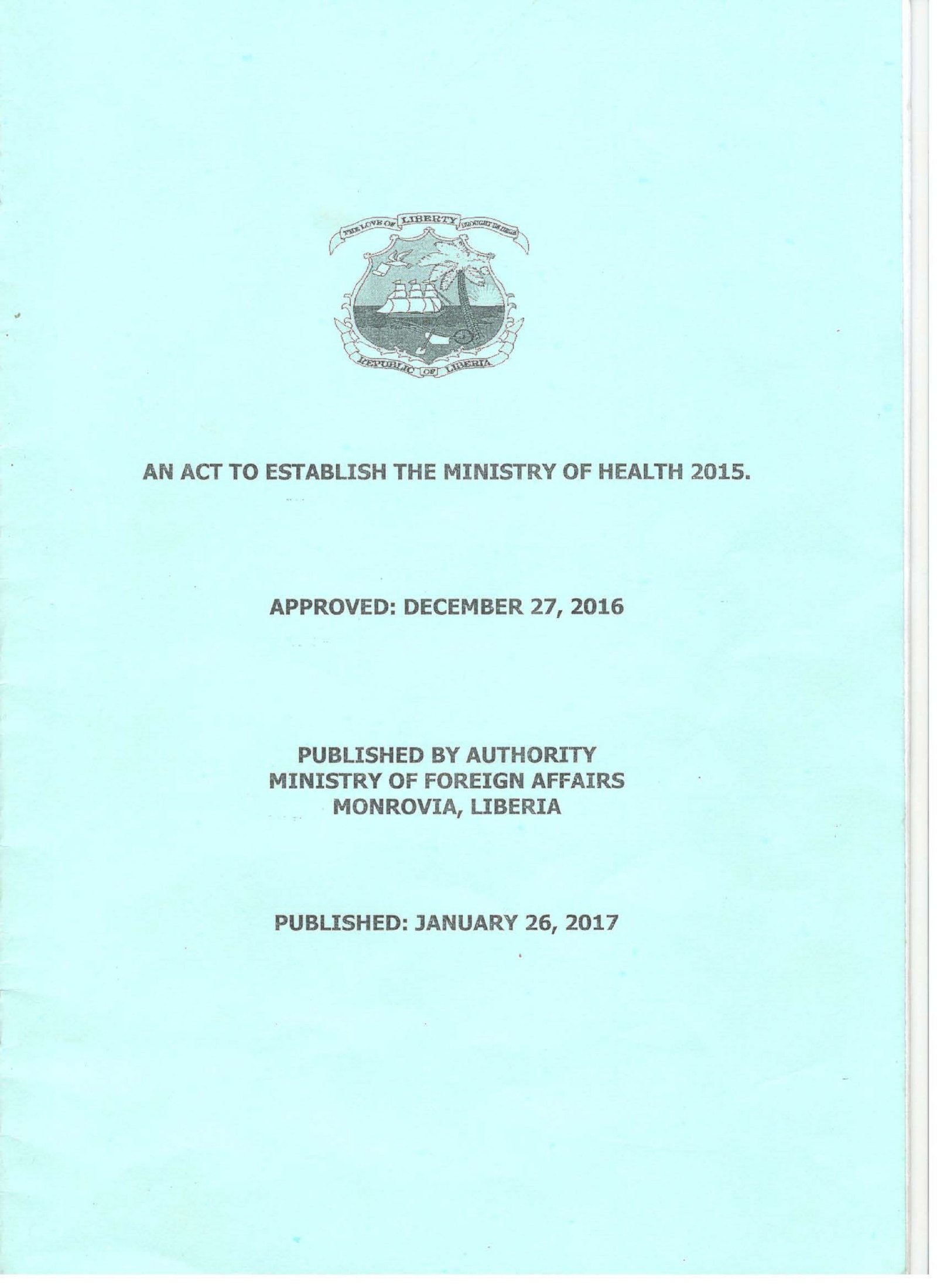 Ministry of Health Act (2015)