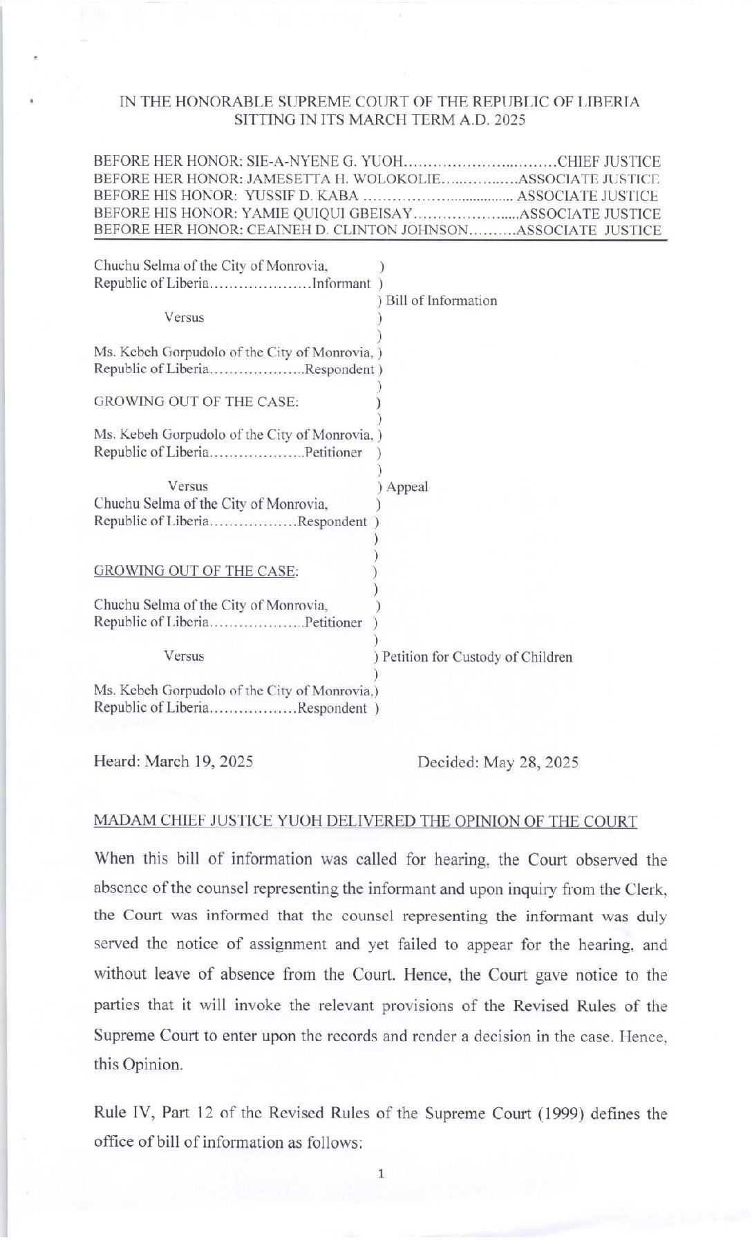 Selma v. Gorpudolo (2025) (Bill of Information)