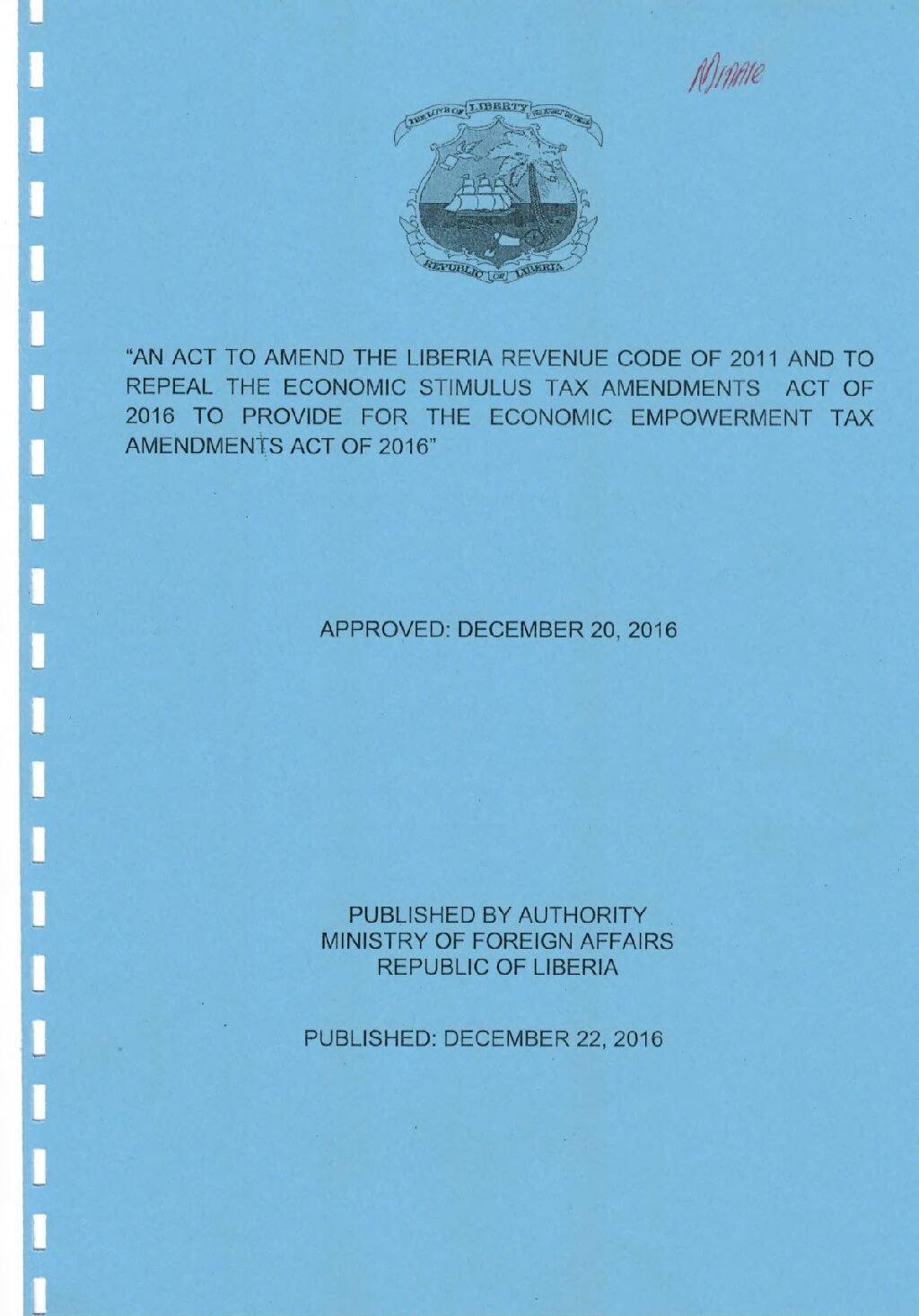 Tax Amendment Act of 2016 (CUSTOMS)