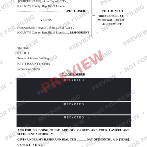 LTP-FMD_preview Petition for Foreclosure of Mortgage Deed Agreement