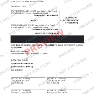 Notice of Withdrawal of Pleading - Preview Notice of Withdrawal of Pleading