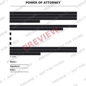 Power of Attorney from Corporation - Preview Power of Attorney
