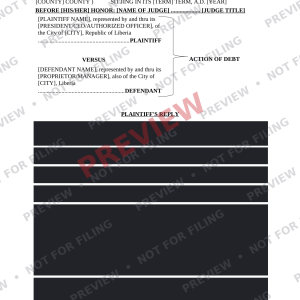 Plaintiff's Reply (Debt)