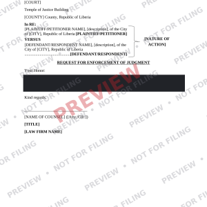 Request for Enforcement of Judgment - Preview Request for Enforcement of Judgment