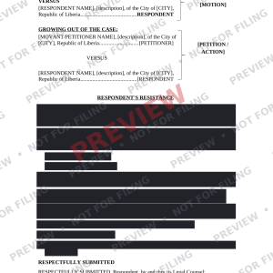 Respondent's Resistance - Preview Respondent's Resistance