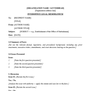 Interoffice Legal Memorandum