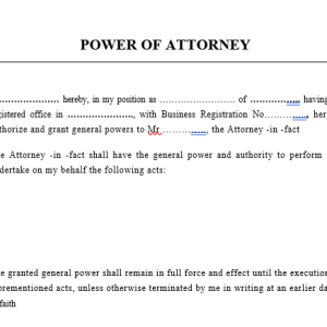 Power of Attorney