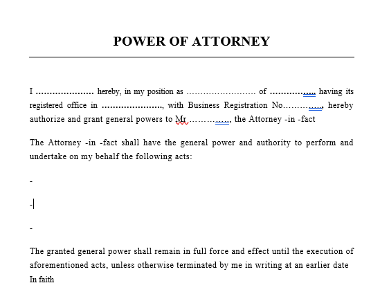 Power of Attorney